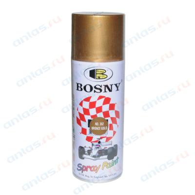 Краска акриловая Bosny (бронза,темное золото) аэрозоль 400мл .